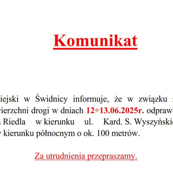 Przeniesienie przystanku na ulicy Riedla